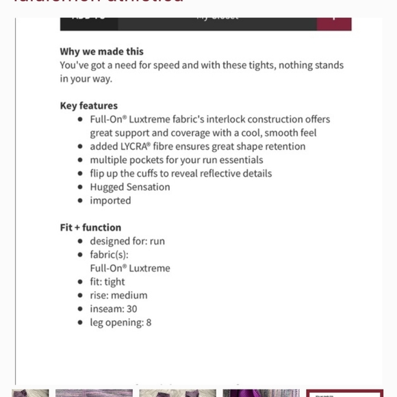 Lululemon speed tight iv - Picture 5 of 5